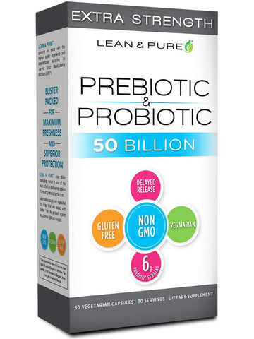 Olympian Labs, Lean and Pure, Prebiotic & Probiotic, Extra Strength, 30 Vegetarian Capsules