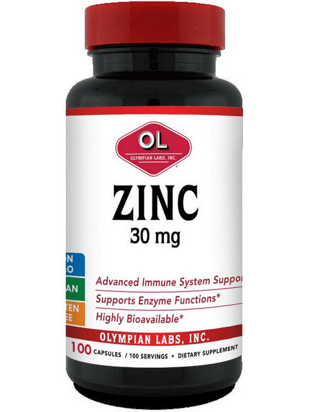 Olympian Labs, Zinc Capsule, 30 mg, 100 Capsules