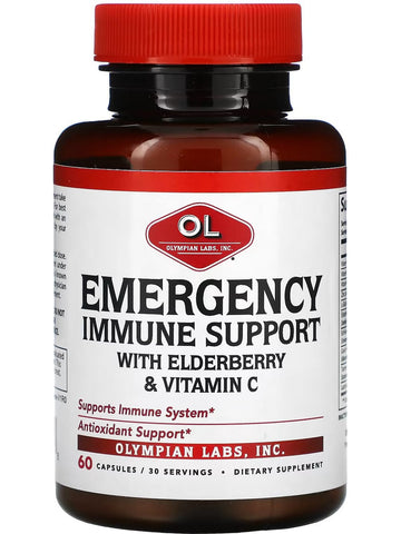 Olympian Labs, Emergency Immune Support with Elderberry & Vitamin C, 60 Capsules
