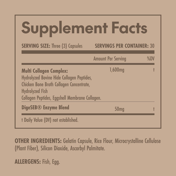 Olympian Labs, Collagen Complex Type I II III V X, 90 Capsules