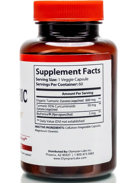 Olympian Labs, Turmeric with BioPerine, 60 Capsules