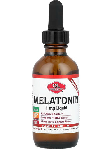Olympian Labs, Melatonin 1 mg, Grape Liquid, 2 oz
