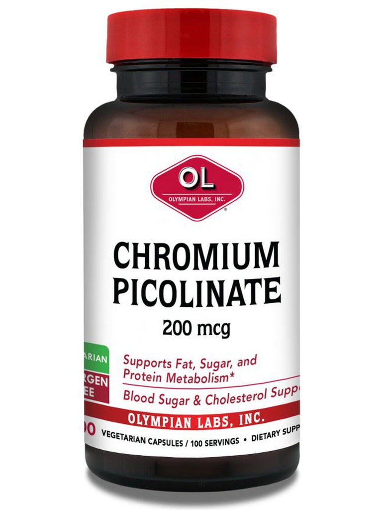 Olympian Labs, Chromium Picolinate 200mcg, 100 Vegetarian Capsules