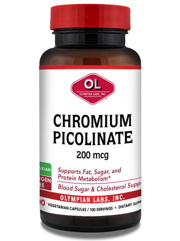Olympian Labs, Chromium Picolinate 200mcg, 100 Vegetarian Capsules