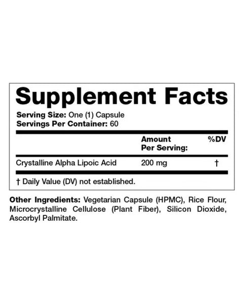 Olympian Labs, Alpha Lipoic Acid (ALA), 200 mg, 60 Capsules