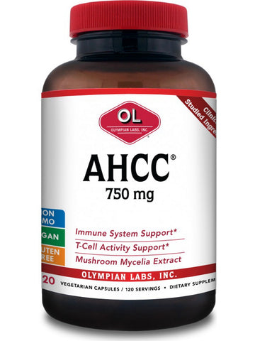 Olympian Labs, AHCC 750 mg, 120 Vegetarian Capsules