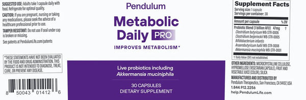 Pendulum, Metabolic Daily Pro, 30 Capsules
