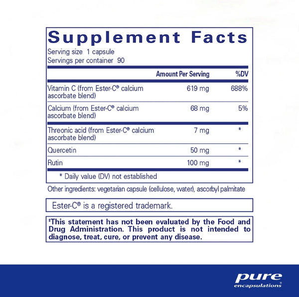 Pure Encapsulations, Ester-C® & flavonoids, 90 capsules