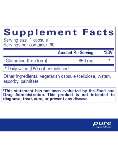 Pure Encapsulations, L-Glutamine 850 mg, 90 capsules