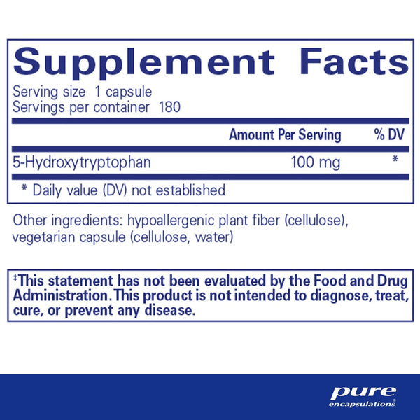 Pure Encapsulations, 5-HTP (5-Hydroxytryptophan), 100 mg, 180 Capsules