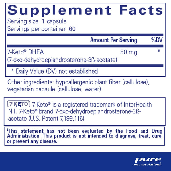 Pure Encapsulations, 7 Keto DHEA, 50 mg, 60 Capsules