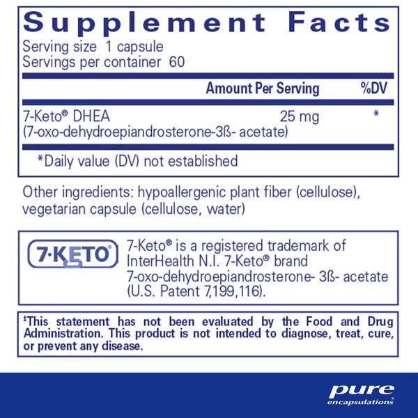 Pure Encapsulations, 7 Keto DHEA, 25 mg, 60 Capsules