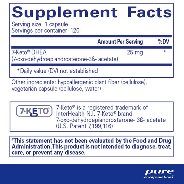 Pure Encapsulations, 7 Keto DHEA, 25 mg, 120 Capsules