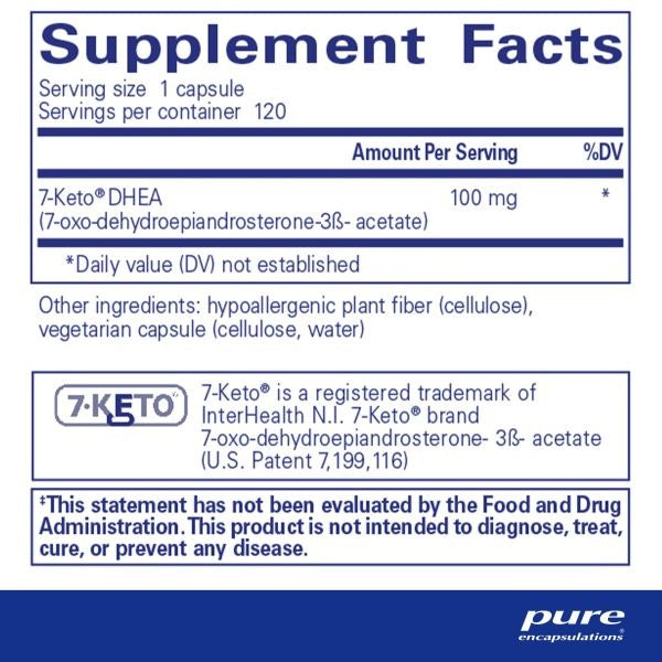 Pure Encapsulations, 7-Keto DHEA, 100 mg, 120 Capsules