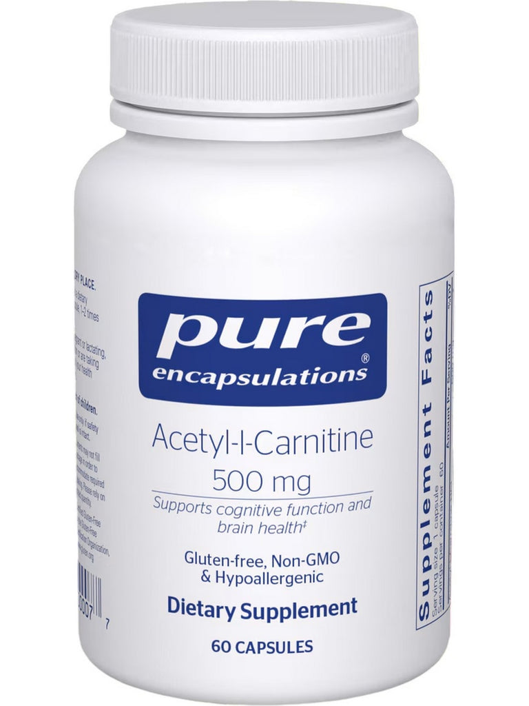 Pure Encapsulations, Acetyl L-Carnitine, 500 mg, 60 Capsules