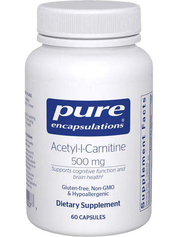 Pure Encapsulations, Acetyl L-Carnitine, 500 mg, 60 Capsules