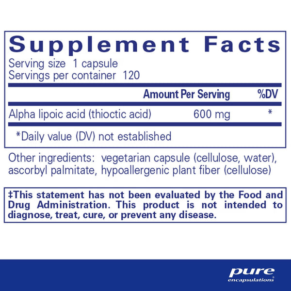 Pure Encapsulations, Alpha Lipoic Acid, 600 mg, 120 Capsules