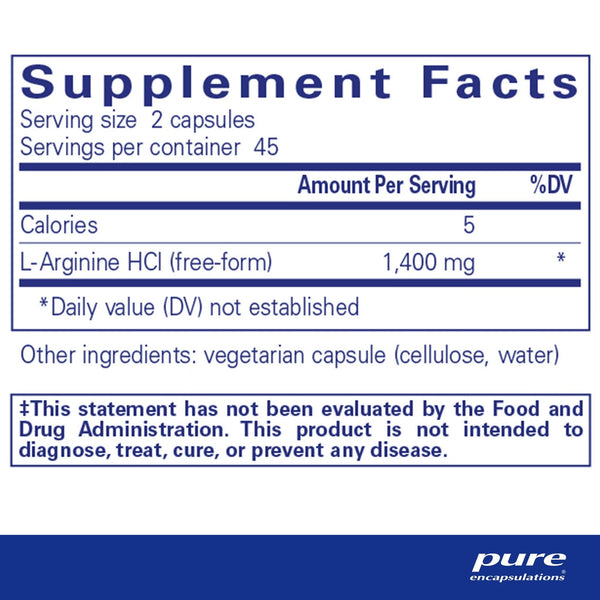 Pure Encapsulations, L-Arginine, 90 Capsules