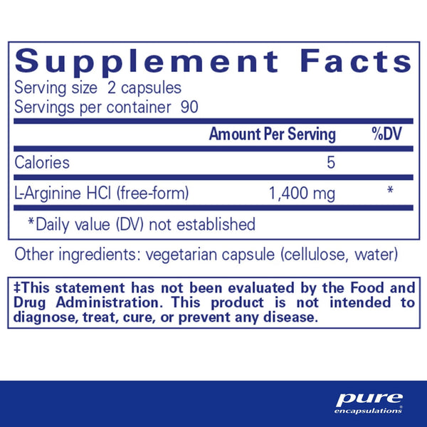 Pure Encapsulations, L-Arginine, 180 Capsules