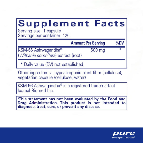 Pure Encapsulations, Ashwagandha, 120 Capsules