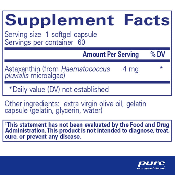 Pure Encapsulations, Astaxanthin, 60 Softgel Capsules