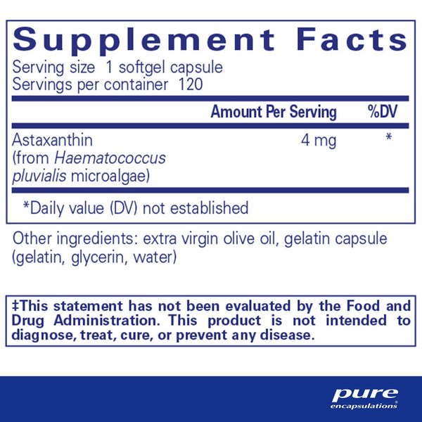 Pure Encapsulations, Astaxanthin, 120 Softgel Capsules