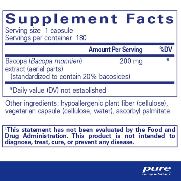 Pure Encapsulations, Bacopa Monnieri, 180 Capsules