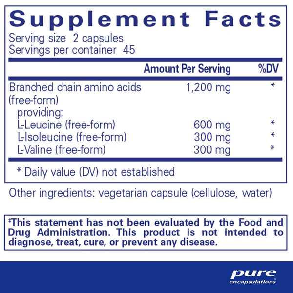 Pure Encapsulations, BCAA Capsules, 90 Capsules
