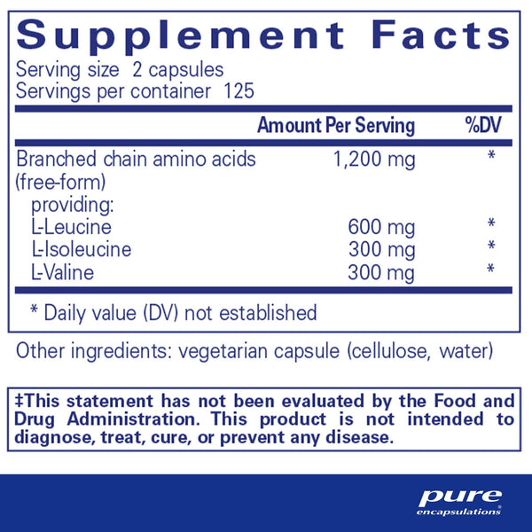 Pure Encapsulations, BCAA Capsules, 250 Capsules