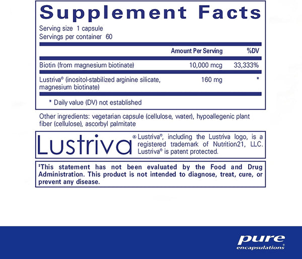 Pure Encapsulations, Biotin Complex Hair and Skin, 60 Capsules