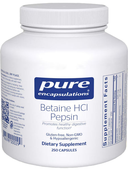 Pure Encapsulations, Betaine HCL Pepsin, 250 caps