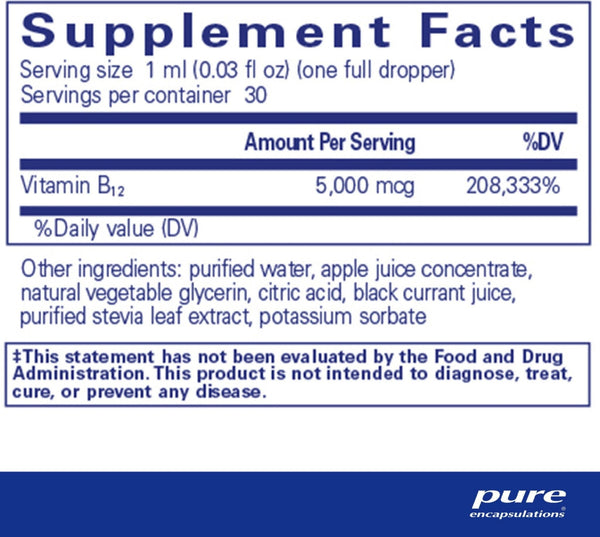 Pure Encapsulations, B12 5000 Liquid, 30 ml