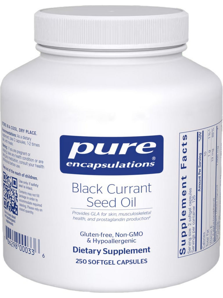 Pure Encapsulations, Black Currant Seed Oil, 500 mg, 250 gels
