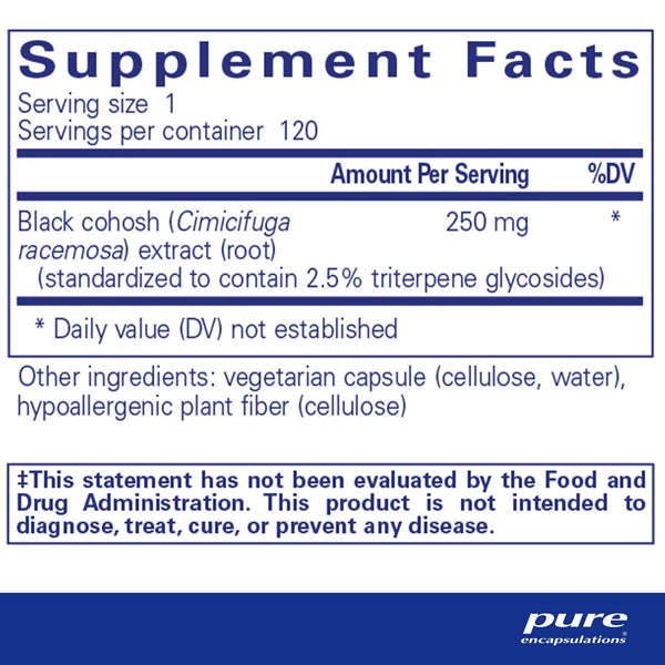 Pure Encapsulations, Black Cohosh 2.5, 120 Capsules