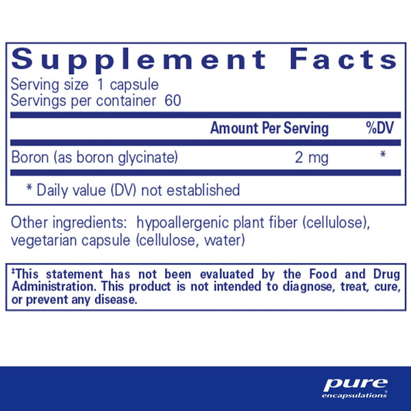 Pure Encapsulations, Boron (Glycinate), 60 Capsules