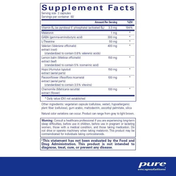 Pure Encapsulations, Best-Rest Formula, 120 Capsules