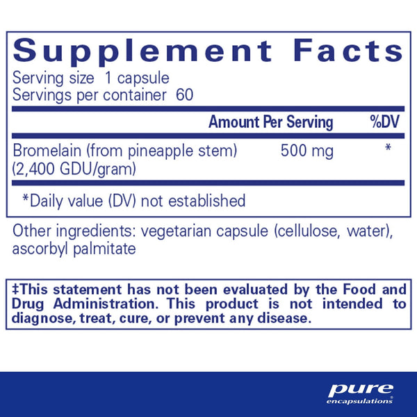 Pure Encapsulations, Bromelain 2400, 500 mg, 60 Capsules