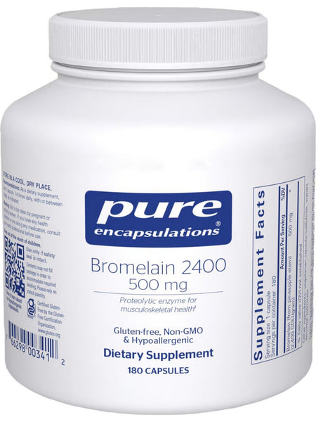 Pure Encapsulations, Bromelain 2400, 500 mg, 180 Capsules