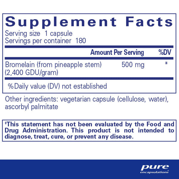 Pure Encapsulations, Bromelain 2400, 500 mg, 180 Capsules