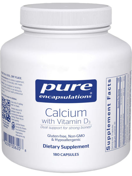 Pure Encapsulations, Calcium with Vitamin D3, 180 vcaps