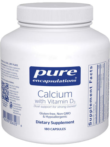 Pure Encapsulations, Calcium with Vitamin D3, 180 vcaps