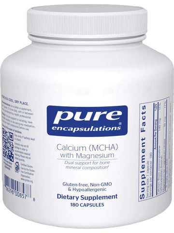 Pure Encapsulations, Calcium (MCHA) with Magnesium, 180 vcaps