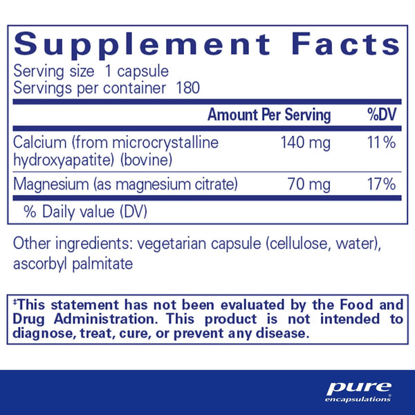 Pure Encapsulations, Calcium (MCHA) with Magnesium, 180 Capsules