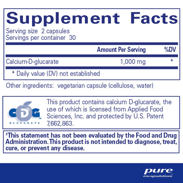 Pure Encapsulations, Calcium-D-Glucarate, 60 Capsules