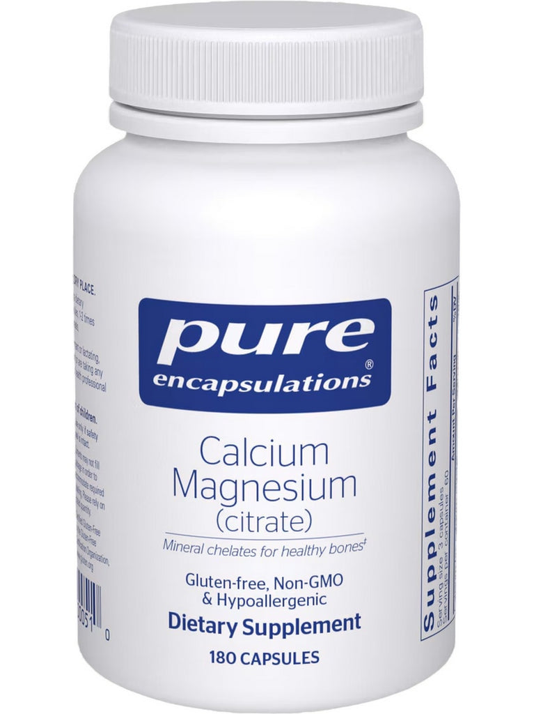 Pure Encapsulations, Calcium Mag (citrate), 80 mg, 180 vcaps