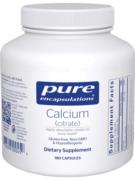 Pure Encapsulations, Calcium (Citrate), 180 Capsules