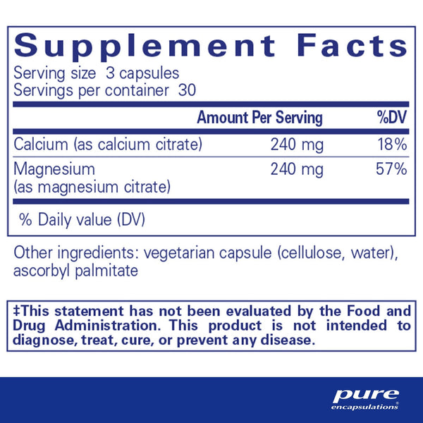 Pure Encapsulations, Calcium Magnesium (Citrate), 90 Capsules
