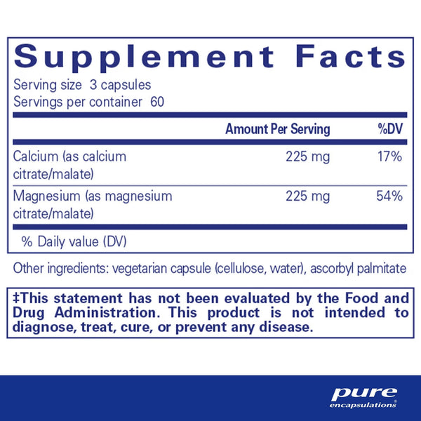 Pure Encapsulations, Calcium Magnesium (Citrate/Malate), 180 Capsules