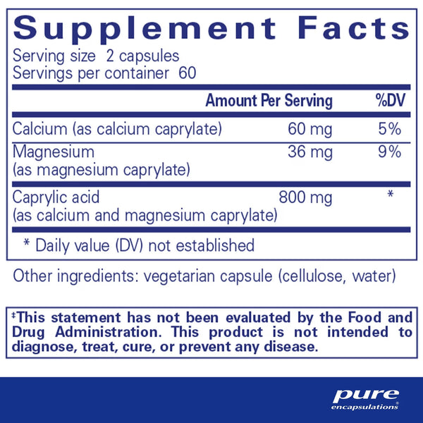 Pure Encapsulations, Caprylic Acid, 120 Capsules