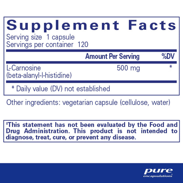 Pure Encapsulations, L-Carnosine, 120 Capsules